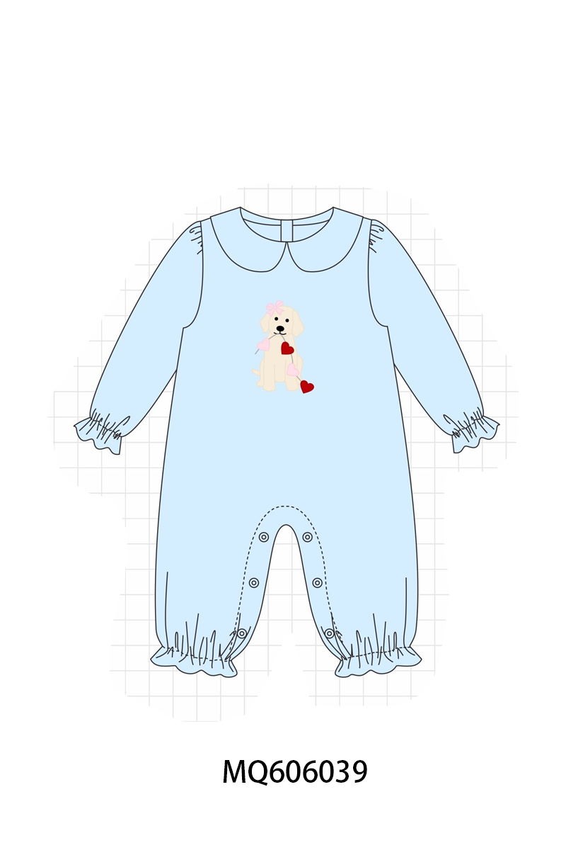 Blue puppy heart applique collection