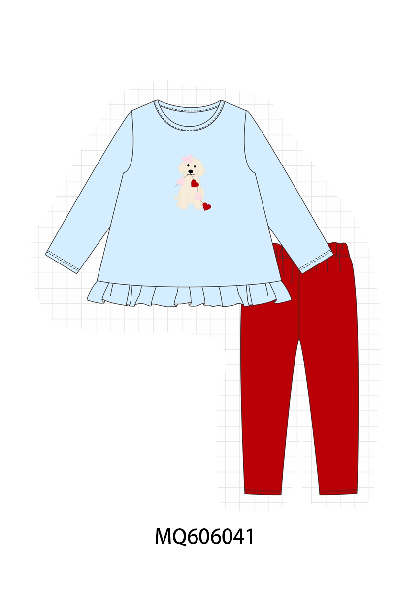 Blue puppy heart applique collection