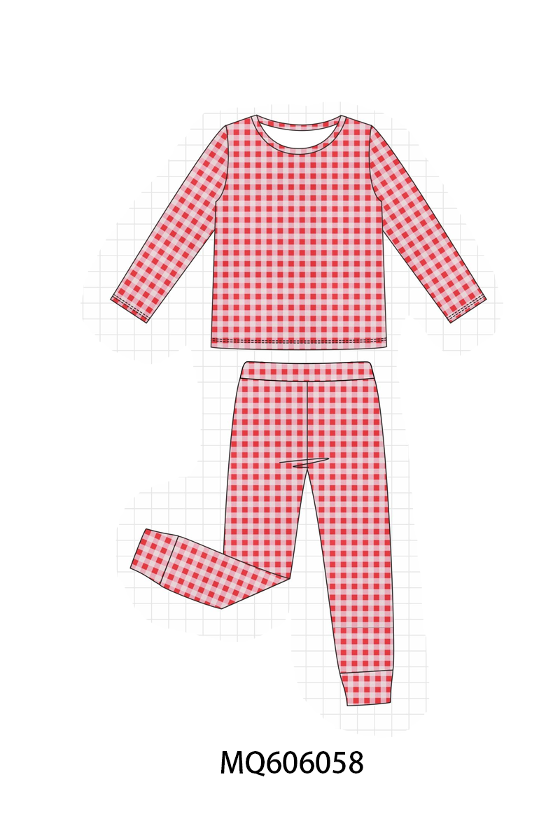Red gingham pajama collection