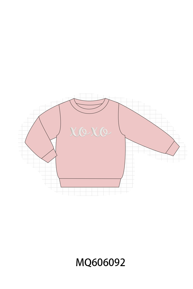Valentine's day XOXO embroidery sweatshirt collection