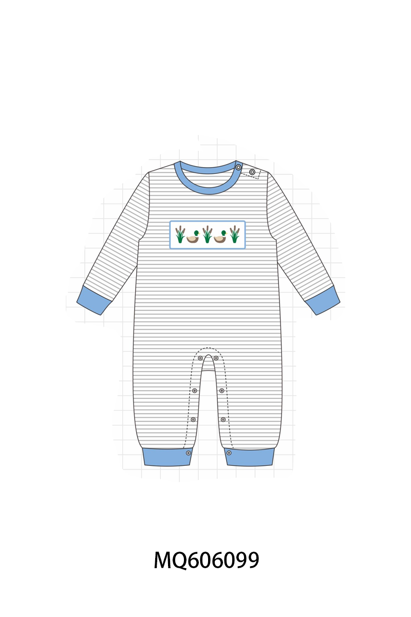 Blue duck embroidery stripe collection