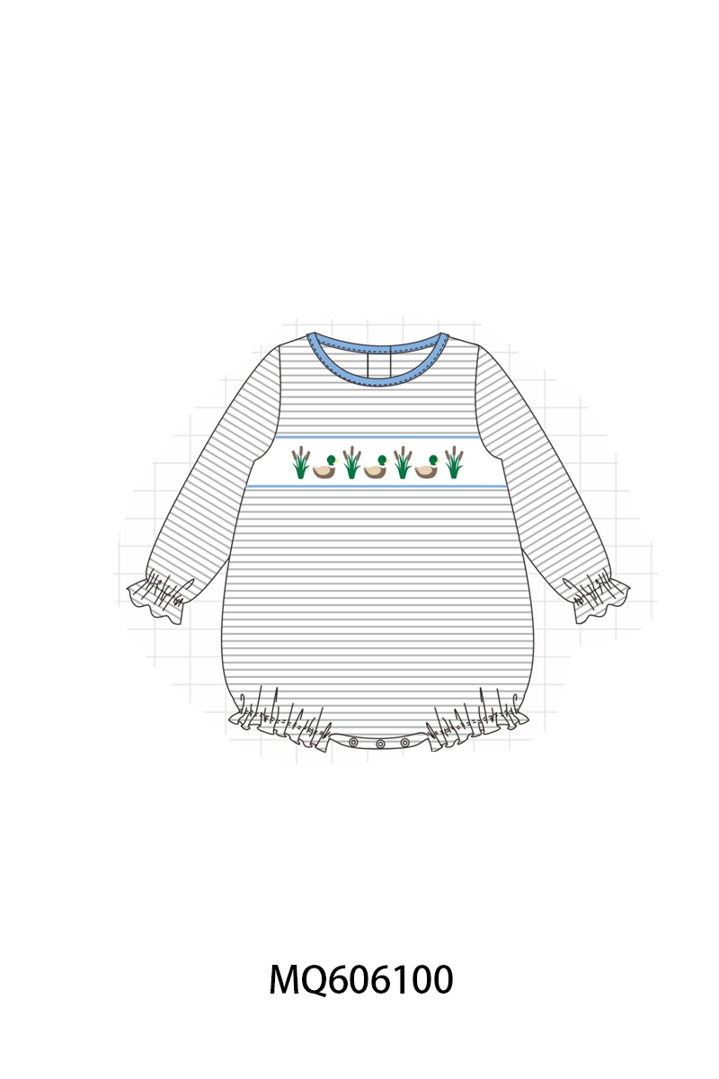 Blue duck embroidery stripe collection