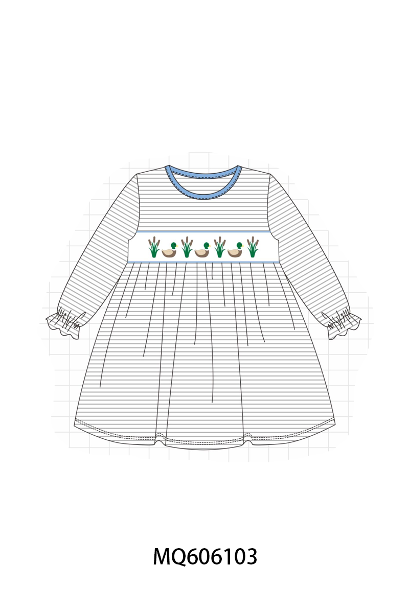 Blue duck embroidery stripe collection