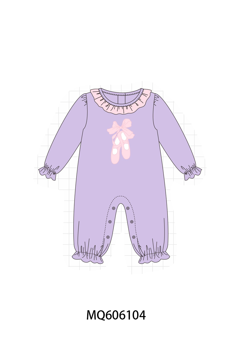 Purple ballet shoes applique collection
