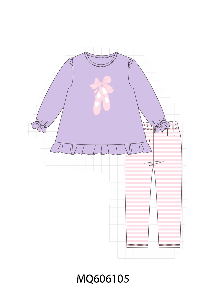 Purple ballet shoes applique collection