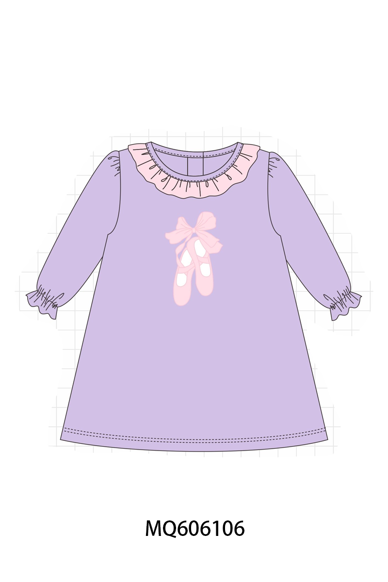 Purple ballet shoes applique collection