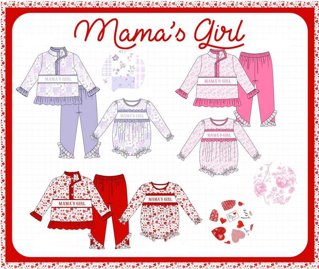 Mama's girl embroidery ruffle collection