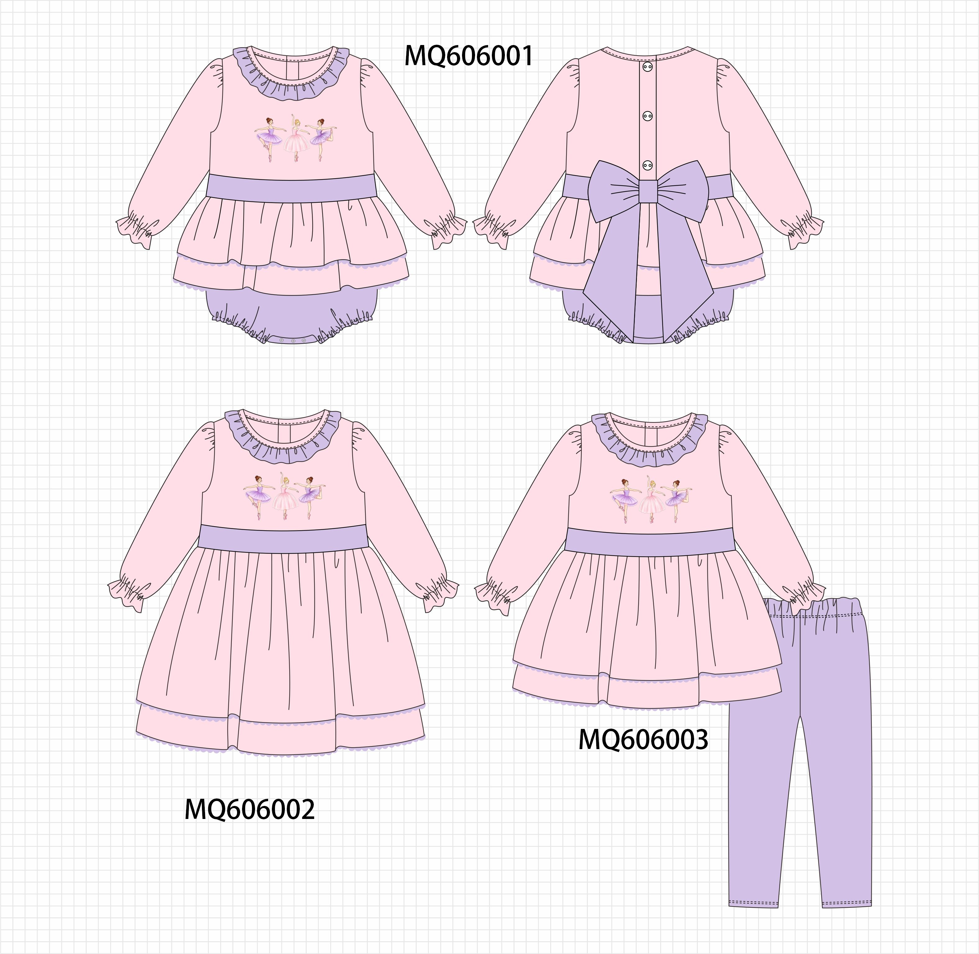 Pink ballet embroidery ruffle collection