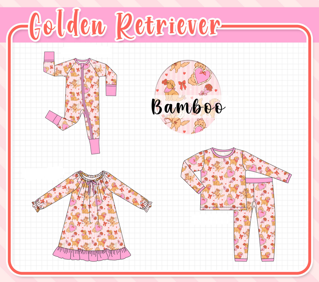 Pink golden retriever bamboo collection