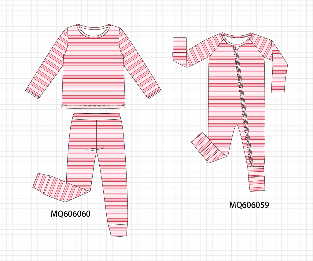 Pink stripe pajama collection
