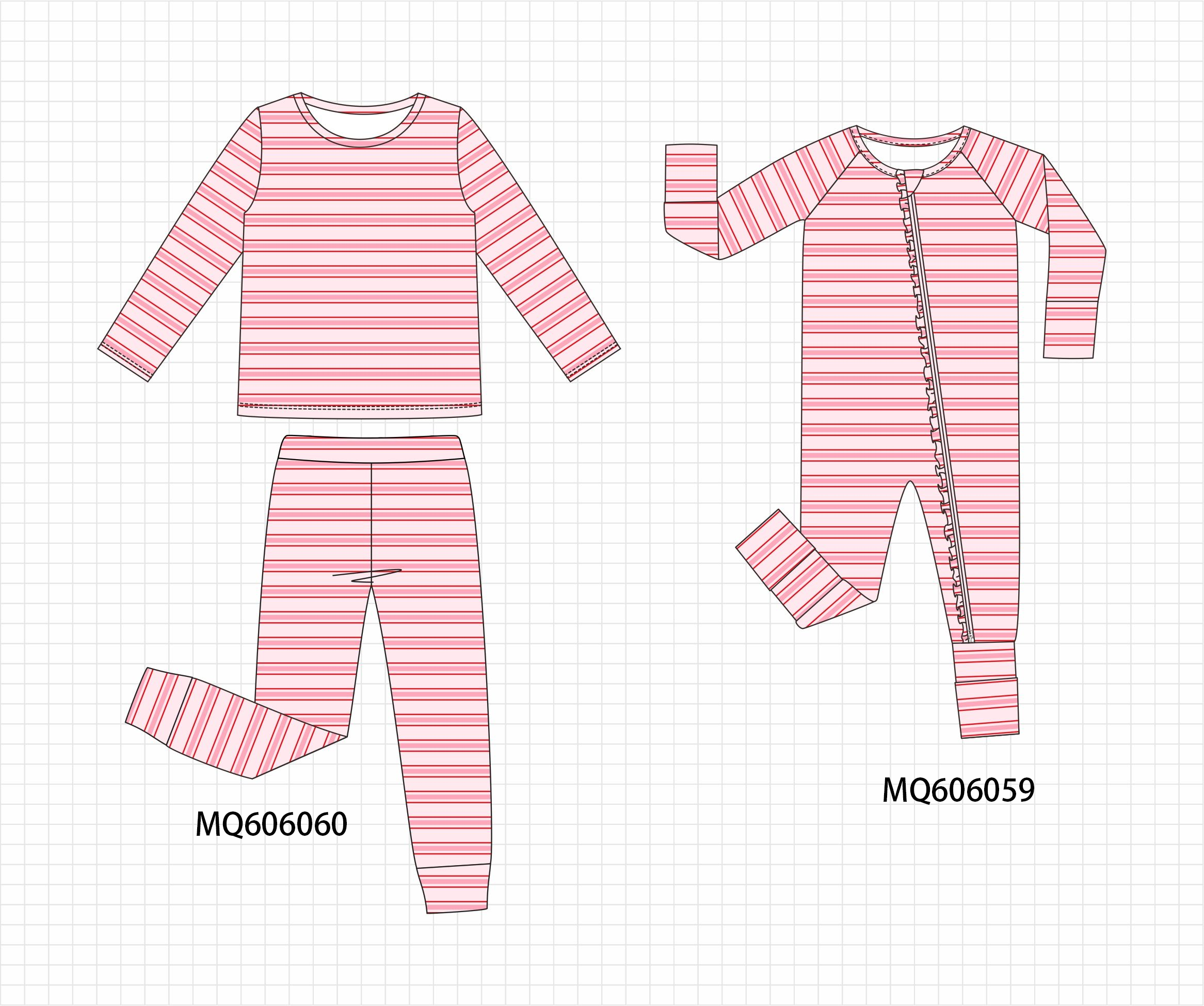 Pink stripe pajama collection