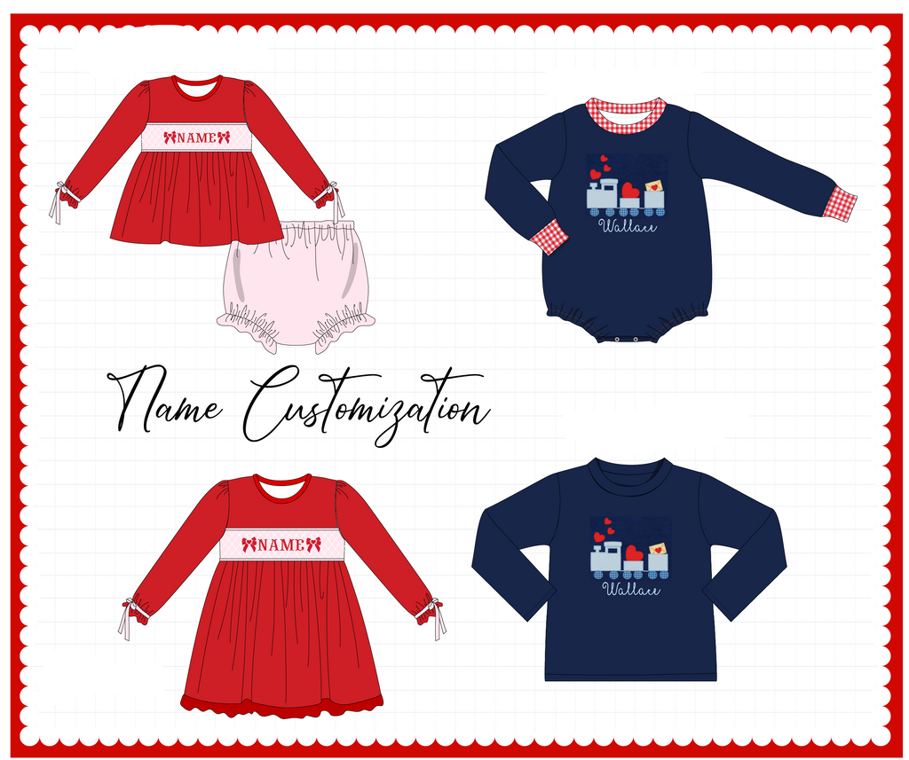 Red&navy valentine's day monogram embroidery collection