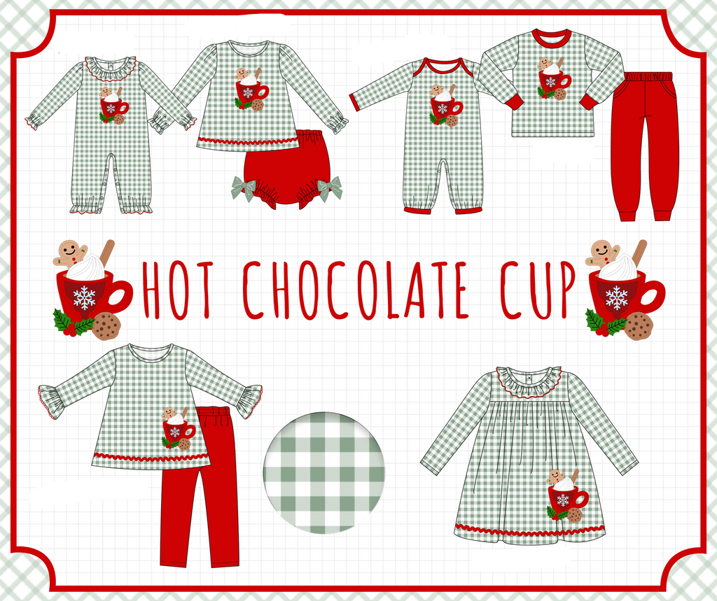 Red christmas gingerbread applique gingham collection