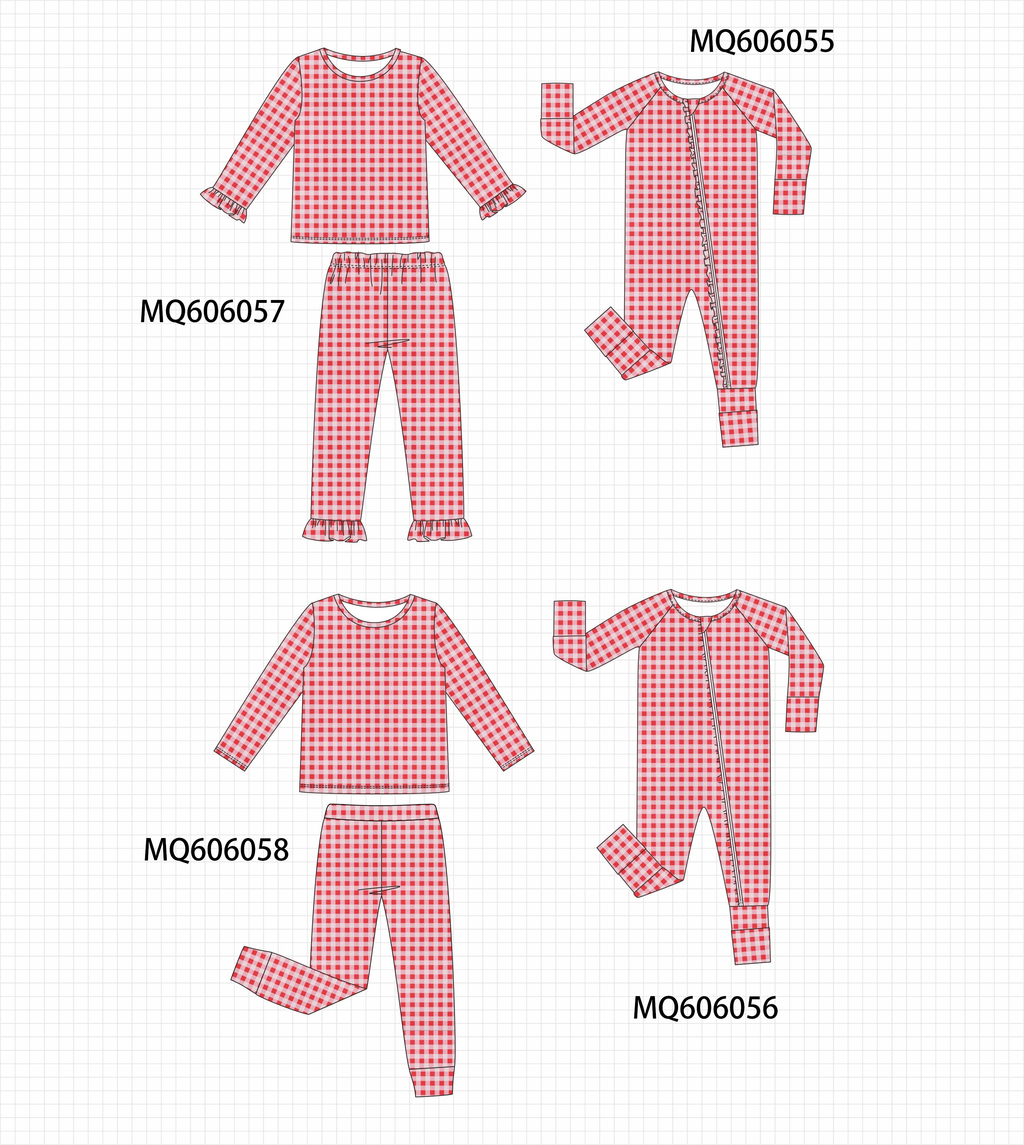 Red gingham pajama collection