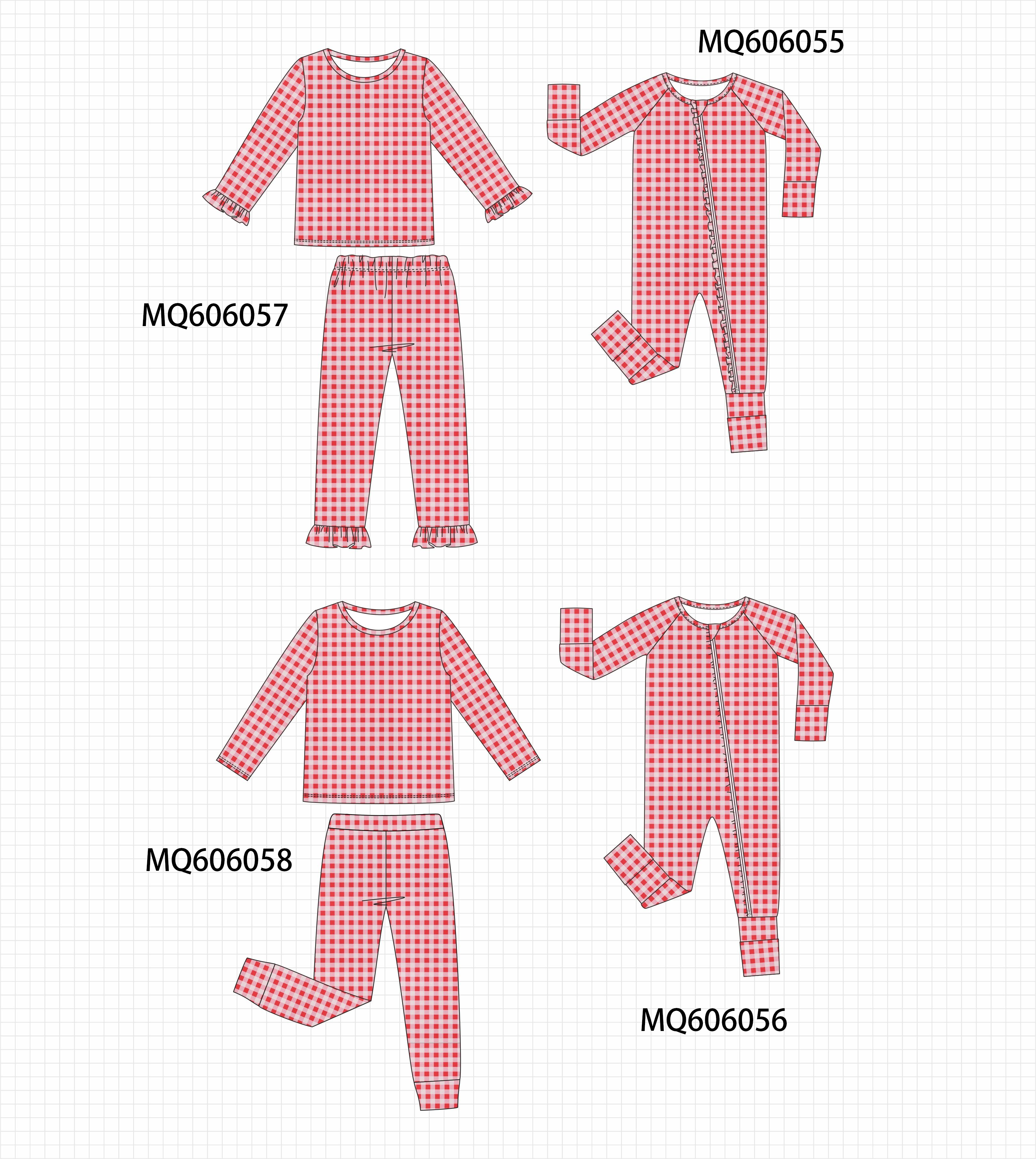 Red gingham pajama collection