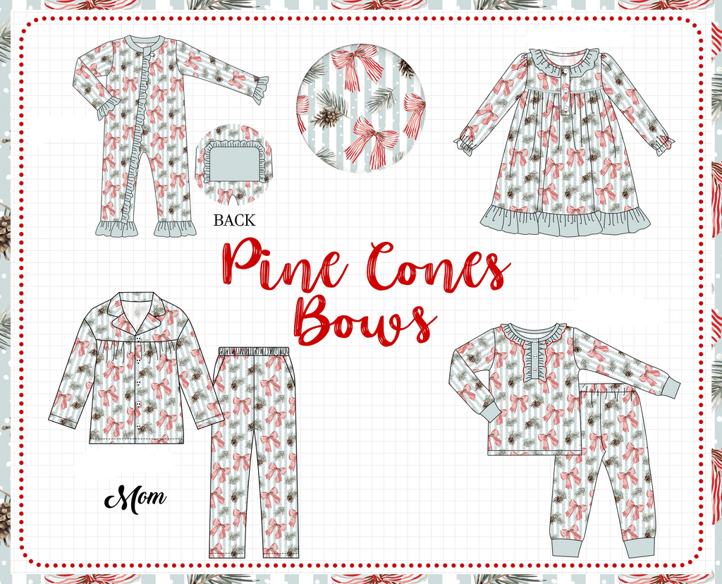 Sage bow print ruffle collection