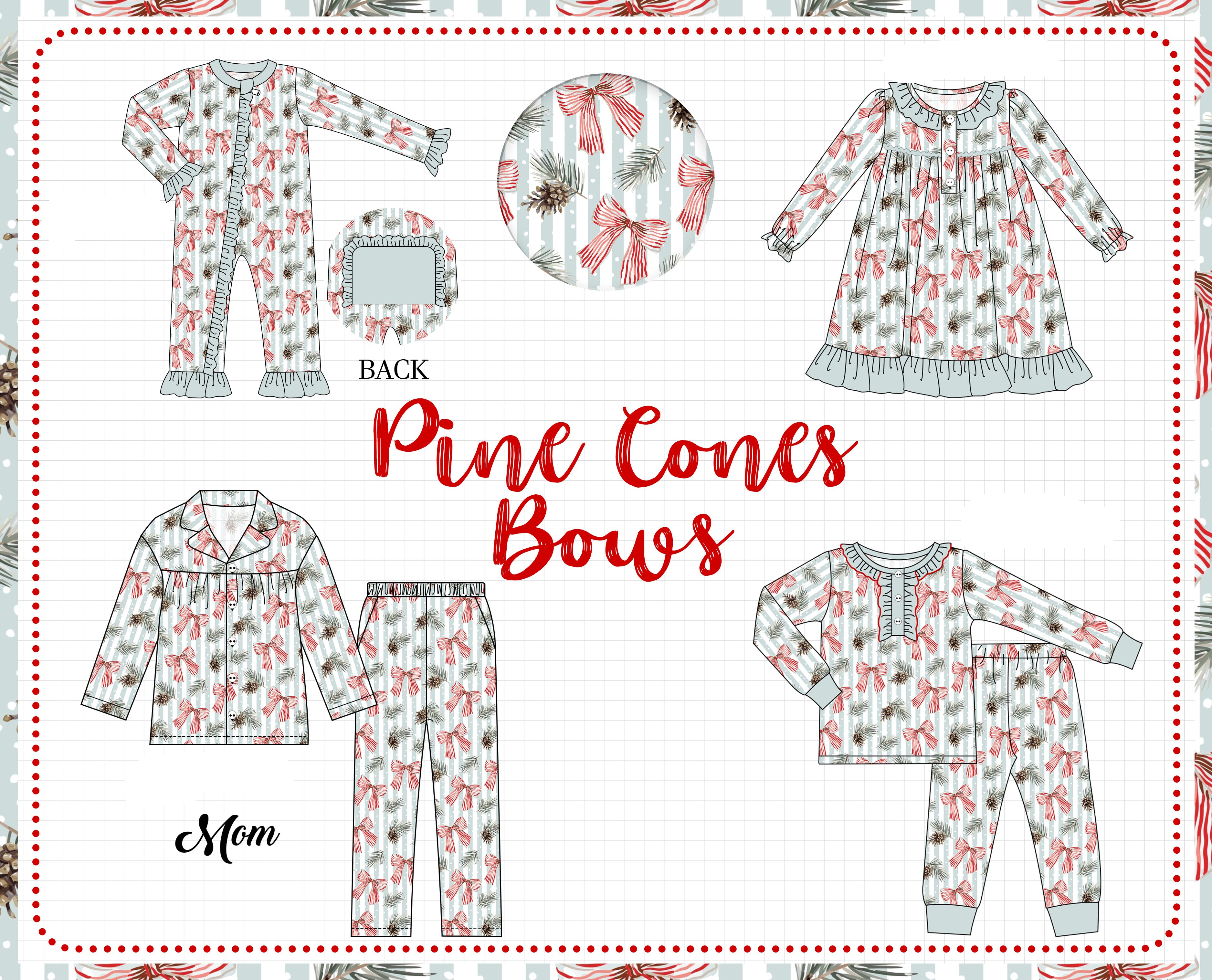 Sage bow print ruffle collection