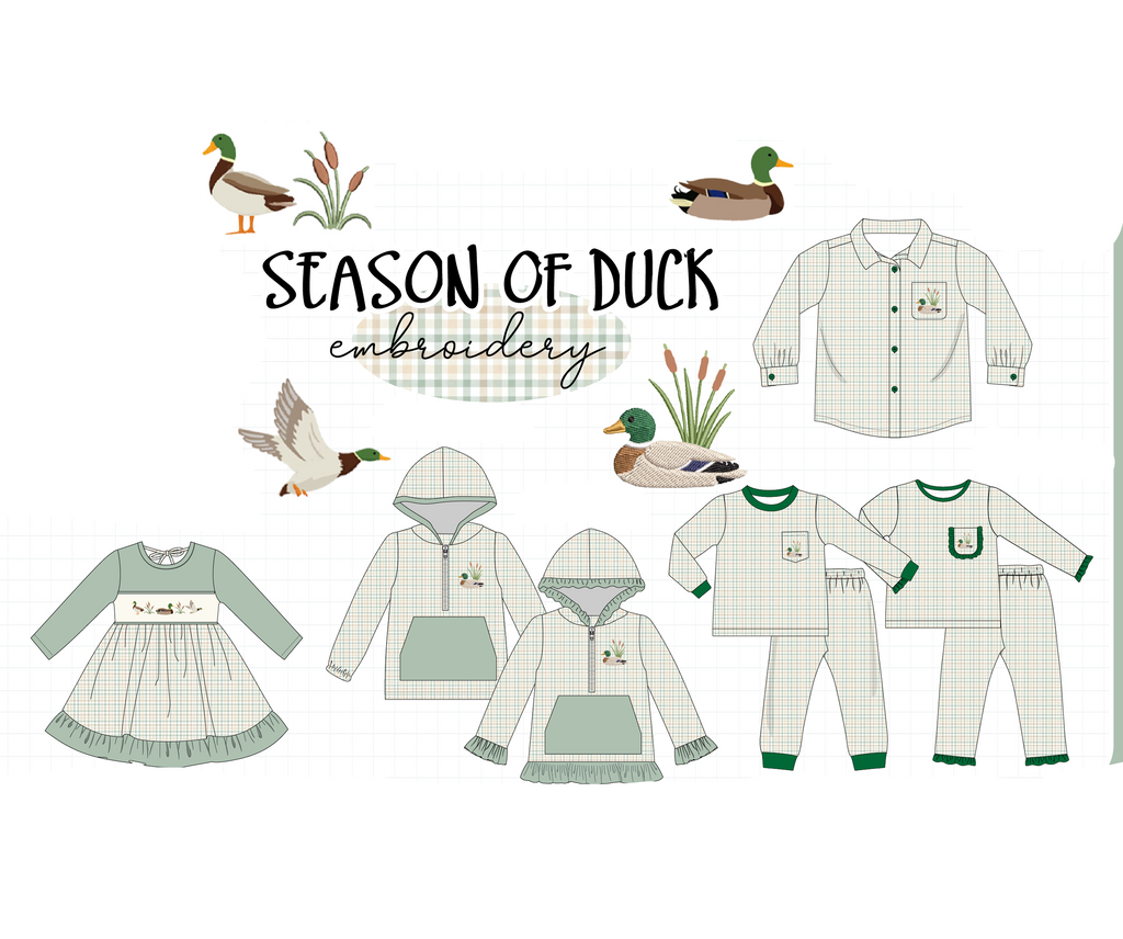Sage duck embroidery plaid collection 2