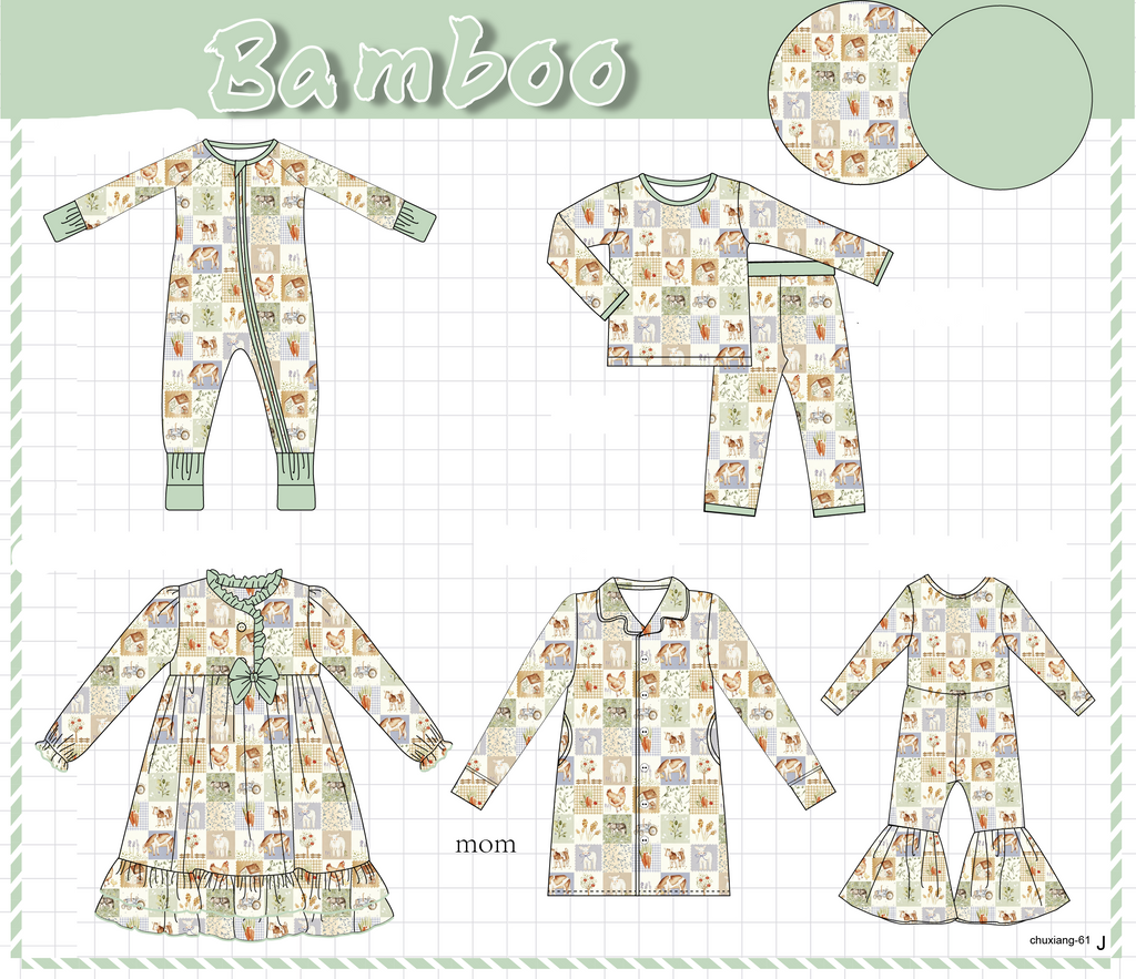 Sage farm checkered bamboo collection