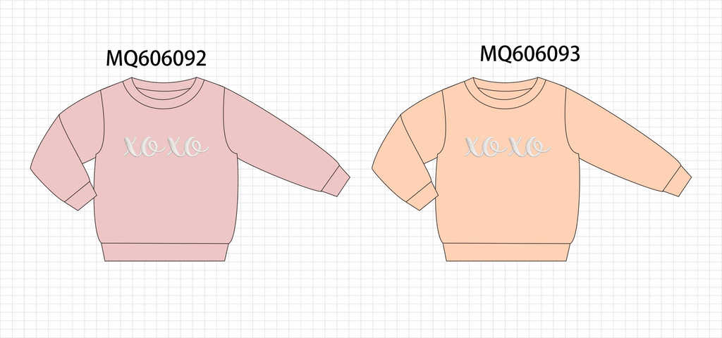 Valentine's day XOXO embroidery sweatshirt collection