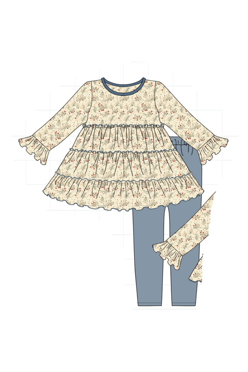 Christmas floral print tiered collection